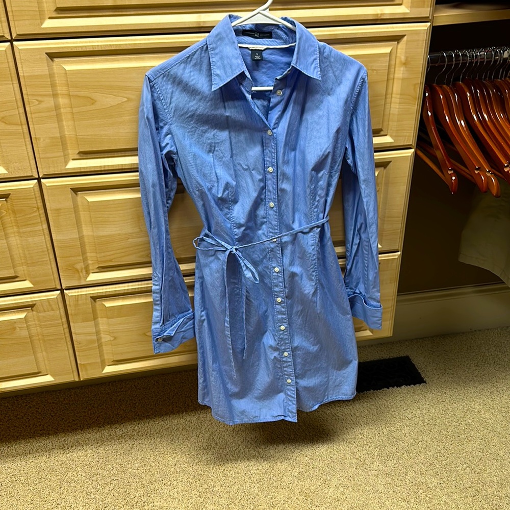 Gap blue pinstripe dress
